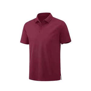 เสื้อโปโลแขนสั้นสีเทาเข้มสำหรับผู้ชาย สีพื้น ปกติดกระดุม ทรงปกติ ผ้าทอ - Product Image 2