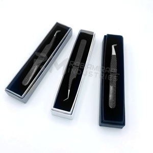 Pince à cils en acier inoxydable pour extensions de cils, marque privée RMI, vente en gros, outil professionnel - Product Image 4