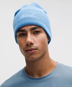 <b>Light</b> Blue Beanie Knit Winter <b>Hat</b> 56-58CM Solid Color Casual Adult Acrylic Male Style - Product Image 1