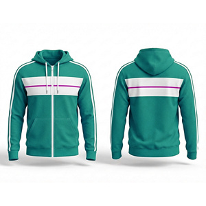 Sweat à capuche baggy réversible QUICKSHOW Streetwear 3D éco-responsable 100% coton, tissu double face, fermeture éclair, blocs de couleur, pour homme - Product Image 4
