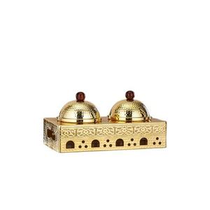 Ensemble de service élégant Or et Argent – Bol perforé contemporain et Boîte à souvenirs hexagonale moderne - Product Image 1