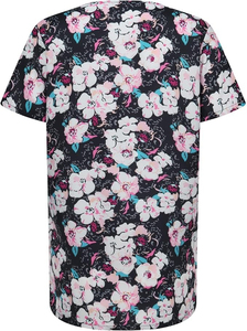 Custom Women’s Floral Print Medical Scrubs Top V-Neck Short Sleeve <b>Nurse</b> Uniform with Pockets Hospital Professional Workwear - Product Image 2
