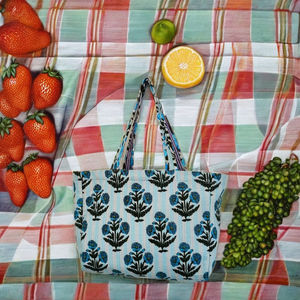Bolso de Mano Ecológico para Mujer, con Cierre de Cremallera, Ligero, Acolchado de Algodón, Estilo Bohemio, para la Playa, el Verano, Compras Diarias - Product Image 1