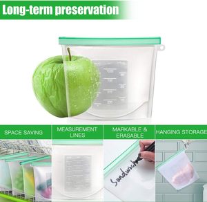 Bolsa para Alimentos, Bolsa para Almacenar Almuerzos, Bolsas Herméticas con Cierre, Aptas para Lavavajillas, para Marinar Carnes, Sándwiches, Bocadillos, Cereales, Frutas - Product Image 3