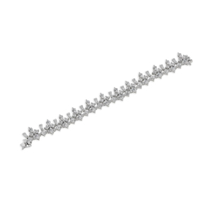 Brazalete de Lujo para Mujer en Plata 925 con Moissanita, Diseño Cruzado, Corte Marquesa, Joyería para Boda - Product Image 3