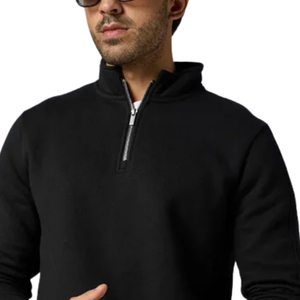 Men's Warm <b>Fleece</b> Quarter Zip Athletic Jacket Custom Soft Lightweight Pullover Outdoor Training <b>Running</b> Sportswear Winter Casual - Product Image 3