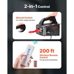 Argano Elettrico Portatile 2-in-1 da 1500W con Capacità di 1100 Libbre, Altezza di Sollevamento 25 Piedi, Velocità Manuale 16,4 Piedi/min - Product Image 4