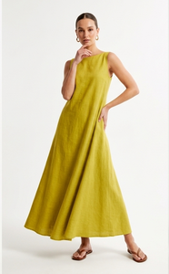 Vestido Largo Casual sin Cuello de Seda Dupion con Corte Barco para Todas las Temporadas - Product Image 6