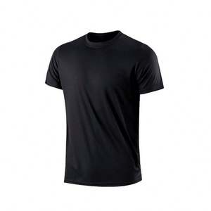 T-shirt de sport pour homme en polyester et élasthanne, séchage rapide, performance athlétique, col rond, motif uni, tricoté, évacuation de l'humidité - Product Image 5