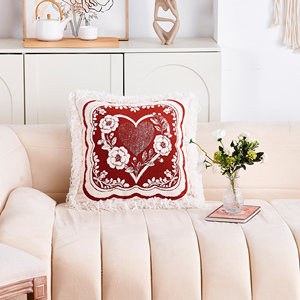 Housses de coussin vintage, housses de coussin jacquard avec pompons <span class=keywords><strong>pour</strong></span> canapé, salon, chambre, décoration intérieure - Product Image 4