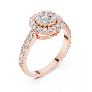 Anillo de Compromiso de Oro Blanco de 14K con Diamante Cultivado en Laboratorio, Corte Redondo, para Mujer |   Diamante Cultivado Nuevo - Product Image 4