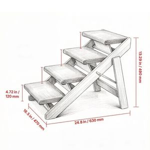 Scala Ovale per Animali Domestici con Funzione Antiscivolo, Schiuma Memory e Rivestimento Rimovibile, Impermeabile e Lavabile per Soggiorno, Camera da Letto e Armadio - Product Image 3