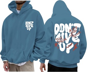 Sudadera con Capucha Unisex de Fibra de Bambú Estampada en Algodón, Informal, Extra Grande, Ecológica, Ligera, Transpirable y Suave, para Otoño - Product Image 2