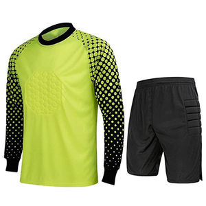 Uniforme de Portero de Fútbol Unisex Azul Claro y Negro para Adultos, Jersey Acolchado de Manga Larga con Estampado, Pantalones Cortos de Protección Transpirables de Talla Grande - Product Image 4