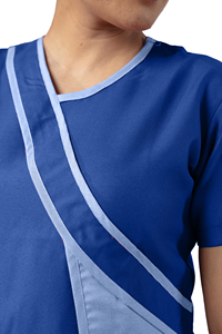 Tenues d'hôpital personnalisées en usine, blouses de travail unisexes, ensembles de blouses élégantes noires à manches courtes pour infirmières, jersey et élasthanne - Product Image 3