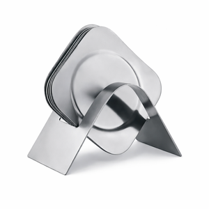 Sous-verre en acier inoxydable avec support, sous-verre en acier inoxydable, dessous de verre haut de gamme de luxe au prix de gros - Product Image 1