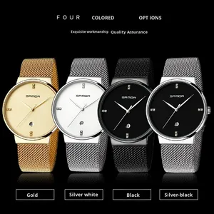Reloj de cuarzo, reloj informal personalizado y sencillo para parejas, calendario moderno, reloj impermeable con diamantes incrustados. - Product Image 2
