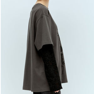 Fabricante de Camisetas de Doble Capa Personalizadas OEM, Camiseta de Algodón de Doble Capa de Peso Pesado para Ropa Urbana y Casual - Product Image 4