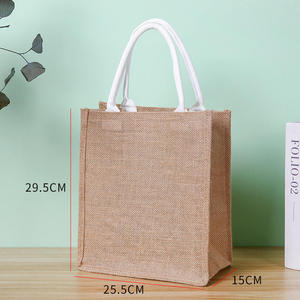 Biodegradable Jute Logo Tote <b>Bag</b> Custom Printed for Retail Shopping and Promotion - Product Image 1