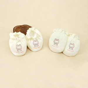4-Season Organic Cotton Baby <b>Booties</b> & Mittens - Breathable Anti-Scratch Knit - Product Image 1