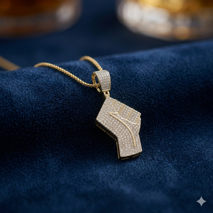 Pendentif Symbole de Paix GIVRÉ en Argent 925 Plaqué Rhodium pour Homme, Style Hip Hop, Design Unique et Tendance, Bijoux SHRAMAN DIAMOND - Product Image 6