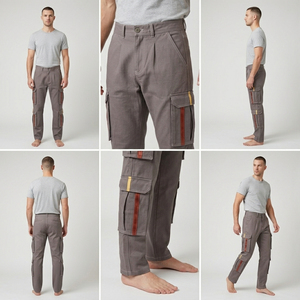 Pantalones Deportivos Cargo para Hombre Sin Marca, Cintura Elástica con Cordón, Pantalones Jogger Casuales con Múltiples Bolsillos - Product Image 3