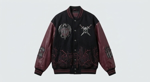 Premium Leather Dark Fantasy Warrior Eco-Friendly Breathable Oversized Varsity <b>Jacket</b> <b>Gothic</b> Streetwear Winter - Product Image 1