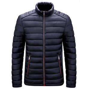 Breathable High Quality OEM Service Custom Made Hooded Men Winter Puffer <b>Jacket</b> Thin Stand Collar Customized Colors Front - Product Image 5