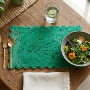 Tabla de Quesos de Resina Hecha a Mano con Diseño de Concha de Vieira, Bandeja Colorida de 10 Pulgadas para Pasta, Pan y Frutas con Textura de Mármol - Product Image 2