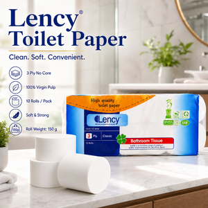 Lency Toilet <b>Paper</b> 3 Ply No Core 10 Rolls Pack Soft Virgin Pulp Bathroom <b>Tissue</b> - Product Image 6