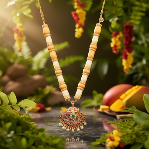 For Mango Pendant <b>Long</b> Matte Haram Fine <b>Necklace</b> - Product Image 3
