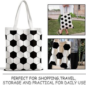 Football Soccer <b>Tote</b> Bag Custom Logo <b>Canvas</b> Carry Bag Reusable Lightweight Durable Shopping Gym Travel Accessory - Product Image 6