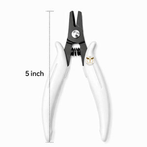 Alicates para cortar y remover extensiones de cabello con mango blanco para remover enlaces de queratina – Herramientas profesionales para extensiones de cabello - Product Image 2