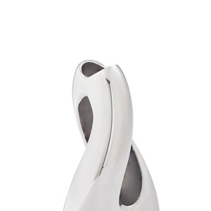 Juego de jarrones de metal plateado de estilo único, centro de mesa decorativo, ideal para mesa de comedor y recepción de oficina, diseño de la India. - Product Image 3