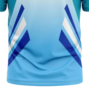 Men Sky Blue Sublimation Cricket Jersey Short Sleeve Polo Sports Shirt <b>Athletic</b> Match Wear Team Uniform Performance Apparel - Product Image 6