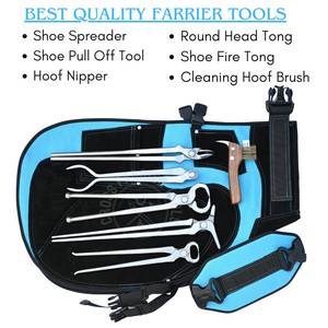 Kit d'outils de fermeur et de forgeron avec tablier, pince à fer, écarteur de sabots, outil de retrait, outil à crocheter, outil de coupe de sabots - Product Image 2