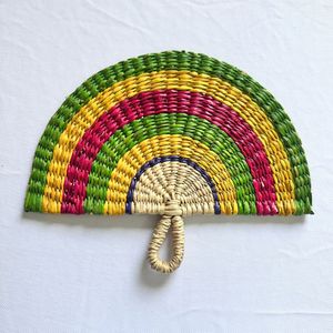 Abanico de Mano Personalizado de Fibra Natural, Regalo y Recuerdo de Boda con Nombre de Pareja - Product Image 2
