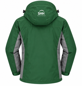 <b>Men</b>’s 3-in-1 Waterproof Hooded Outdoor <b>Jacket</b> with Detachable Fleece Liner Contrast Panels Neon Zippers Custom Logo Shell - Product Image 2