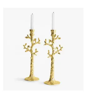 Candle stands For dining table handmade candle stand Brass Decorative Twig Metal Tree Gold Platted Decorative candle stands
