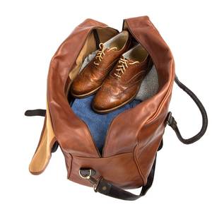 กระเป๋าหนังแท้สไตล์วินเทจสำหรับเดินทางช่วงสุดสัปดาห์สำหรับผู้ชายผู้หญิงความจุขนาดใหญ่กระเป๋าเดินทางแบบพกพา - Product Image 5