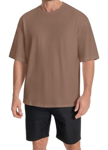 Nouvelle collection de t-shirts décontractés pour hommes à manches courtes, 100% coton, col rond et épaules tombantes, couleur unie, taille oversize, en provenance du Bangladesh - Product Image 3