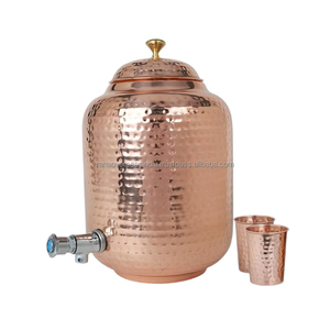 ถังเก็บน้ำทองแดงทำด้วยมือแบบดั้งเดิมพร้อมหัวจุกสแตนเลสและแก้ว2ใบสำหรับใช้ในบ้าน - Product Image 5