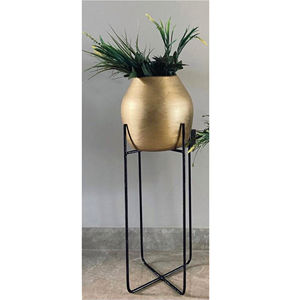 Juego de Macetas Geométricas de Lujo con Soporte de Metal Dorado para Plantas, Macetero Decorativo de Metal para Interiores, para Decoración del Hogar y Bodas - Product Image 6
