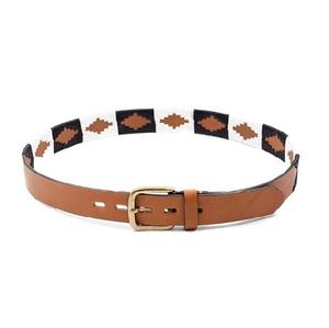 Ceinture en cuir de qualité supérieure brodée Argentine avec boucle en étain – Ceintures en cuir de luxe - Product Image 1