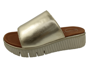 Sandales à plateforme Dlords Gold en cuir véritable, bout ouvert, semelle en caoutchouc amortie, faciles à enfiler, toutes saisons, légères, antidérapantes, plates - Product Image 4