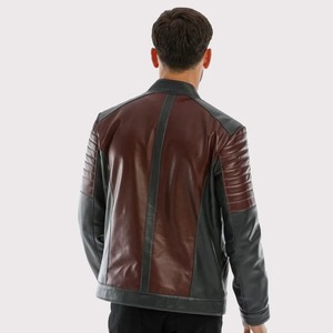 Veste de motard en cuir d'agneau pour homme, hiver - Product Image 3