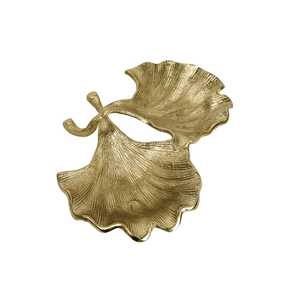 Plato Irregular de Metal Pulido con Diseño de Hoja de Oro, Bandeja Decorativa para Servir Postres, para el Hogar, Bodas y Fiestas - Product Image 3
