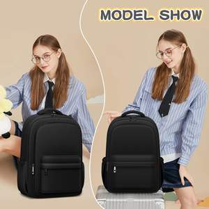 กระเป๋าเป้สะพายหลังน้ำหนักเบาสำหรับเด็กนักเรียน กระเป๋าหนังสือสีดำสำหรับวัยรุ่นหญิง กระเป๋าสะพายหลังลำลองสำหรับนักเรียนมัธยม - Product Image 6