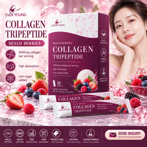 Tabletas Masticables de Colágeno de Grado Alimenticio Beauty Blend, con Vitamina C, Extractos de Frutas, Semillas de Uva y Melón, para la Salud de la Piel - Product Image 1