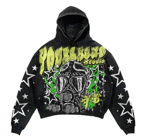 Sweat-shirt surdimensionné personnalisé avec impression sérigraphique, style streetwear, tissu lourd 100% coton molletonné, qualité supérieure, look tendance, unisexe. - Product Image 1